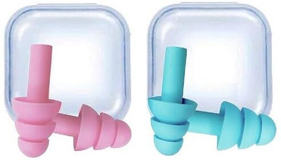 amsinmonitor Earplugs for Sleeping Noise Cancelling, Reusable Ear Plugs Soft Silicone Pair-2 Ear Plug & Nose Clip(Multicolor)
