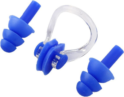 Invin Swimming Nose Clip and Ear Plugs with a Case Box 1pc DD32 Ear Plug & Nose Clip(Blue)