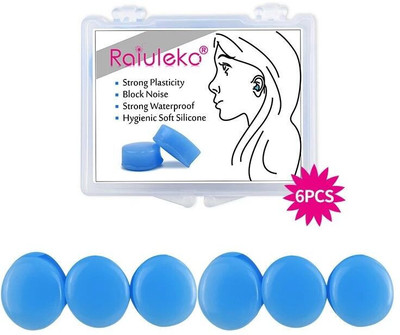 silicone 6PCS Protective Waterproof, Swimming, Anti-Noise Reduction For Travel Sleeping Ear Plug(Blue)