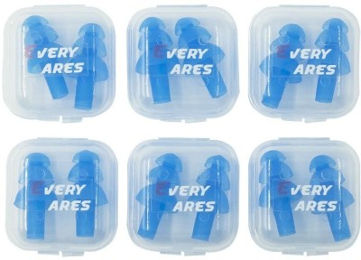 earplugs Every Cares Silicone Swimming, 6 Pairs, Waterproof, Noise Reducing Ear Plug(Blue)