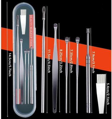 BZILO COMBO Eartool with Storage Box wax Removal Kit and LED Flashlight Earpick F40(1 g, Set of 1)