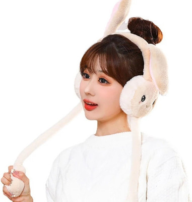RICHMEN White Moving Ears Air Pump Earmuff for Girls/Women Winter Cute Furr Design Ear Muff(Pack of 1)
