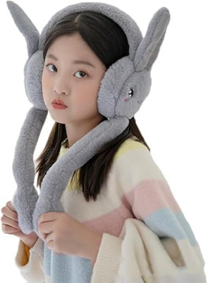 RICHMEN Grey Moving Ears Air Pump Earmuff for Girls/Women Winter Cute Furr Design Ear Muff(Pack of 1)