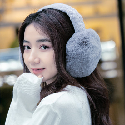 Frackson Grey Extra Fur Foldable Earmuff Women/Girls for Winter Ear Muff Ear Muff(Pack of 1)