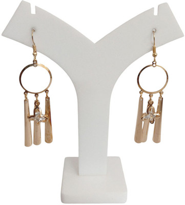 ONLINE_ESHOP Online_Eshop Bohemian Gold Hoop Dangle Crystal Drop Design Metal Bar Charms Brass Jhumki Earring