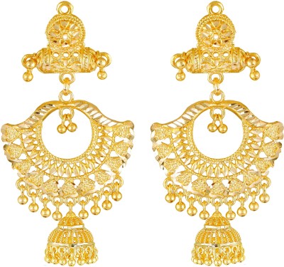 VIGHNAHARTA Sizzling Allure Gold Plated Screw back alloy Jhumki Earring for Women and Girls Cubic Zirconia Alloy Jhumki Earring