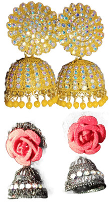 Manraj Simple ElegantBeautiful Design Earring for Women Crystal Alloy Earring Set