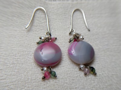 Oh Gracious Multicolor Round Natural Pearl Stone Drops & Danglers