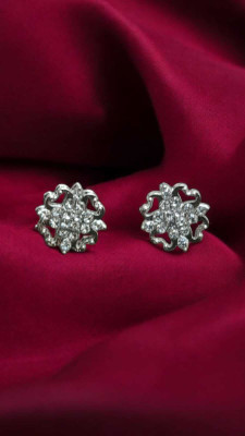 MYSTERIOUSMART Elegant Stud Earrings For girls Zircon Brass Stud Earring