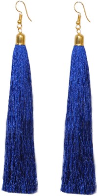 FashMade FK-Dark Blue Long Fabric Tassel Earring