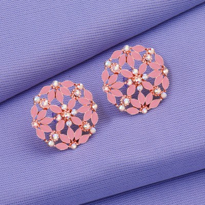 Shreenathji Jewellers Baby Pink Party Wear Antique Stud Earring For Women Girl Alloy Stud Earring