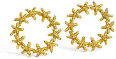 Shivers Jewels Gold Plated Starfish Hoop Earrings |Ocean-Inspired Statement Jewelry Brass Stud Earring