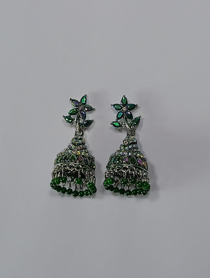 AZTAZ Elegant indo-western crystal dangler, style designer jhumka Alloy Jhumki Earring