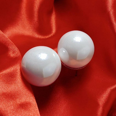 FOGGMART Big Round White Pearl Stud Earrings for Girls & Women, Lightweight Rust-Free Pearl Stainless Steel, Alloy Earring Set, Stud Earring