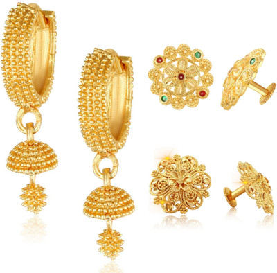 VIGHNAHARTA Stud Earring & Bali Earring for Women and Girls ( Pack of - 3 pair Earring) - -- Alloy Stud Earring, Chandbali Earring