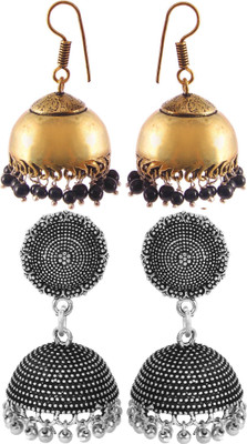 Haniya Oxidized Silver plated handmade Jhumka Jhumki Earrings Brass, Brass Jhumki Earring