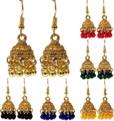 house of common Oxidised Light Weight Stylish Fancy Party Wear Jhumka Afgani Earrings Set Combo Beads German Silver, Enamel, Plastic, Brass, Metal Tunnel Earring, Drops & Danglers, Earring Set, Jhumki Earring house of common Oxidised Light Weight Stylish Fancy Party Wear Jhumka Afgani Earrings Set Combo Beads German Silver, Enamel, Plastic, Brass, Metal Tunnel Earring, Drops & Danglers, Earring Set, Jhumki Earring