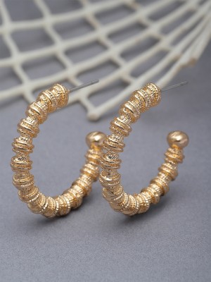 Karatcart Gold Plated Half Hoop Earrings for Women Alloy Hoop Earring