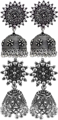 Haniya Oxidized Silver plated handmade Jhumka Jhumki Earrings Brass, Alloy Jhumki Earring