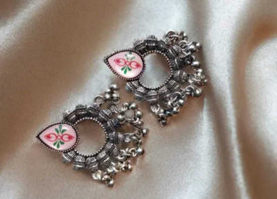 Shyama Silver Oxidised Chand Baaliyan for Women & Girls set of 1 Copper, Bronze, Brass Chandbali Earring