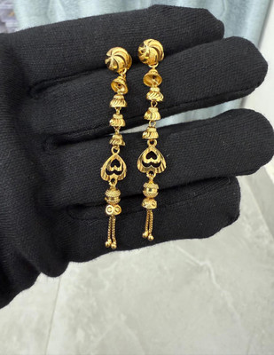 Ansh Enterpris Sui Dhaga Sparkle Brass Drops and Danglers Earrings for Women Crystal Brass Stud Earring
