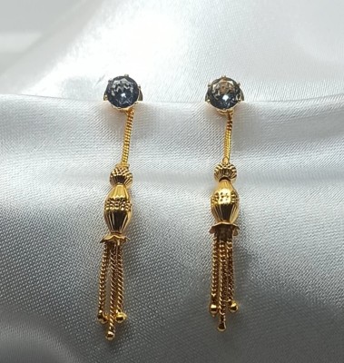 sheeloves Sheeloves american diamod fitted hanging earring with 22k gold plated Cubic Zirconia Brass Drops & Danglers