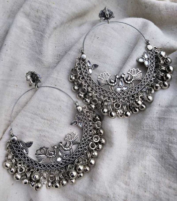 Mellmon Trendy and stylish drop earrings for girls and women , chandbali , partywear , daily work earring beautiful peacock work long earring for girls and women German Silver Drops & Danglers, Chandbali Earring, Hoop Earring