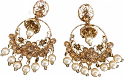 Fashion Empire Jhumkas polki gold/polki kundan jhumki/polki stone jhumkas Cubic Zirconia Brass Jhumki Earring