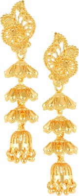 VIGHNAHARTA alloy CZ Earring Antique Gold Plated Push back Jhumki for Women and Girls Alloy Jhumki Earring