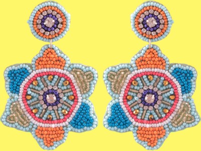 University Trendz Blue Bead Earrings Handmade Earing For Women & Girls Beads Fabric Drops & Danglers