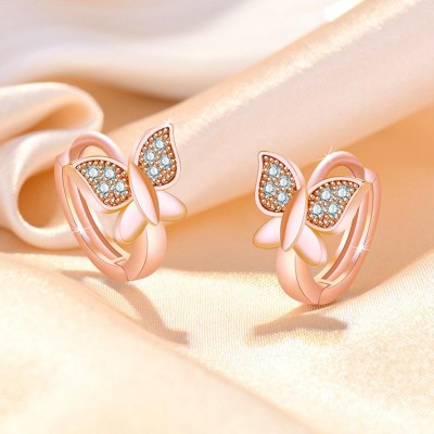 MYKI Awesome Cubic Zirconia Earrings For Women & Girls Cubic Zirconia Metal Hoop Earring