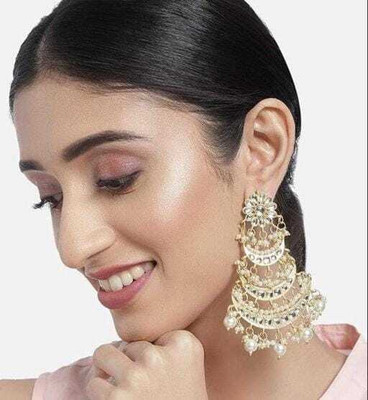 Gyaan Jewels Chand11 Brass Chandbali Earring, Clip-on Earring