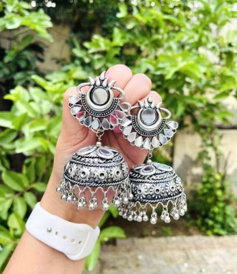 Luckshay creations Surya Jhumka , Oxidised silver plating Alloy Jhumki Earring