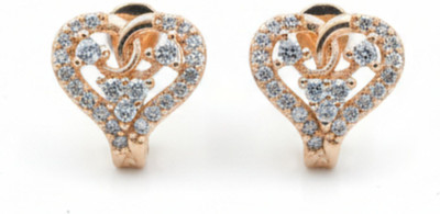 forevershine Rose Gold Plated Apple Shape CZ Stud Earrings for Women & Girls Cubic Zirconia Alloy Earring Set