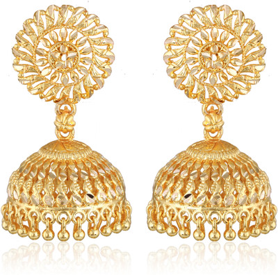 VIGHNAHARTA Jhumki Alloy Gold Plated Earrings for Women & Girls [VFJ2747ERG] Brass Jhumki Earring