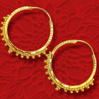 ZHhouse Round shape real gold looking exclusive designer hoop Earrings Copper Hoop Earring