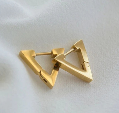 Vedansh Piyush Enterprises Stylish Golden Colour Unisex Hoop Stud Earrings Brass Hoop Earring