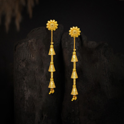 Raj And Deb Traditional Suidhaga Earrings For Women And Girls Brass Stud Earring