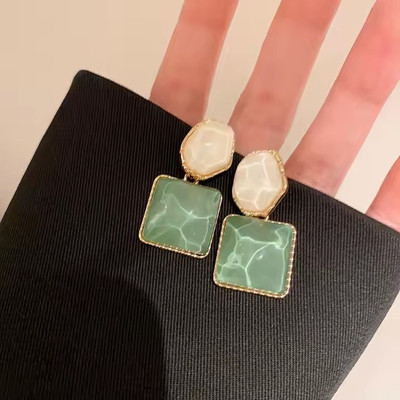 ADORNITY Geomatric Crystal Drop Earrings For Women Girls Korean Jewellery Crystal Alloy Drops & Danglers