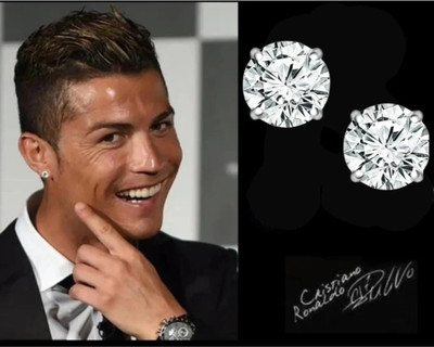 Shree Ju RONALDO DIMOND STUD Diamond Stainless Steel Stud Earring