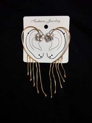 Venusco Golden Plated AD Stone Embellished Earring Studs Set - {Western Studs } Crystal Alloy Cuff Earring