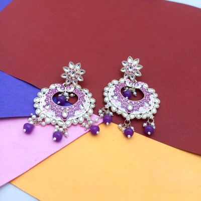 BUY FOR CHANGE LLP Meenakari Chandbali Earrings For Woman Alloy Chandbali Earring