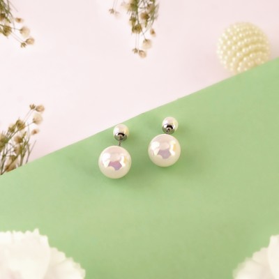 NOORRANI Pearl Kissed Mutable Studs Pearl Brass Stud Earring