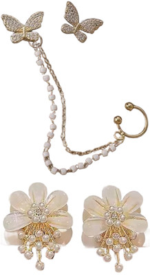 SVENT Combo Earing | Pearl Earrings Trendy | Party & Casual Jewelry for Women & Girls Alloy Earring Set