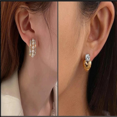 DIVISSHA Korean Earrings Earrings For Girls | Women Earrings | Earrings Alloy Earring Set Alloy Stud Earring