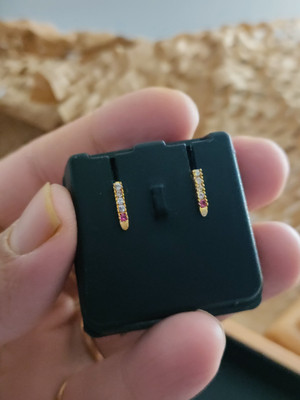 PARI ENT. AD - 89 Excellent Finish Ad American Diamond Stud Earrings For Women & Girls Diamond Brass Plug Earring