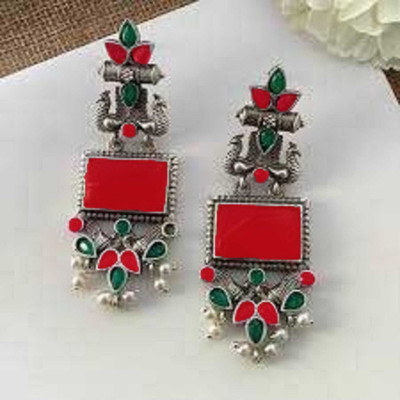 Sangria Silver Plated Earring for Women & Girls Diamond Brass Drops & Danglers