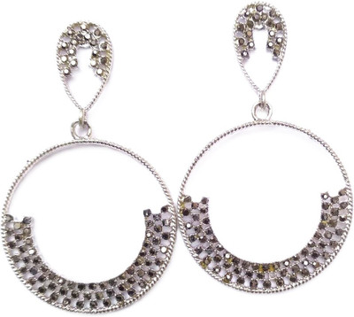 srsales White Frost Chandbalis Elegance Chandbalis Mist Chandbalis Crystal Alloy Chandbali Earring