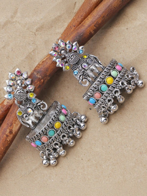 IFQARA Attractive Elephant Design Jhumka Earring For Girls & Women Crystal, Beads Alloy Jhumki Earring
