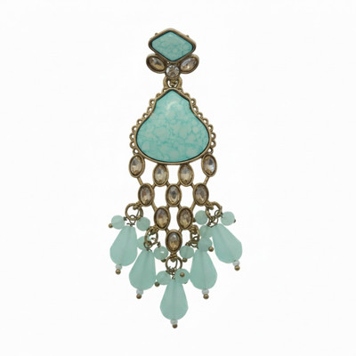 queenora ER-DG-AG-78 Crystal Alloy Chandbali Earring